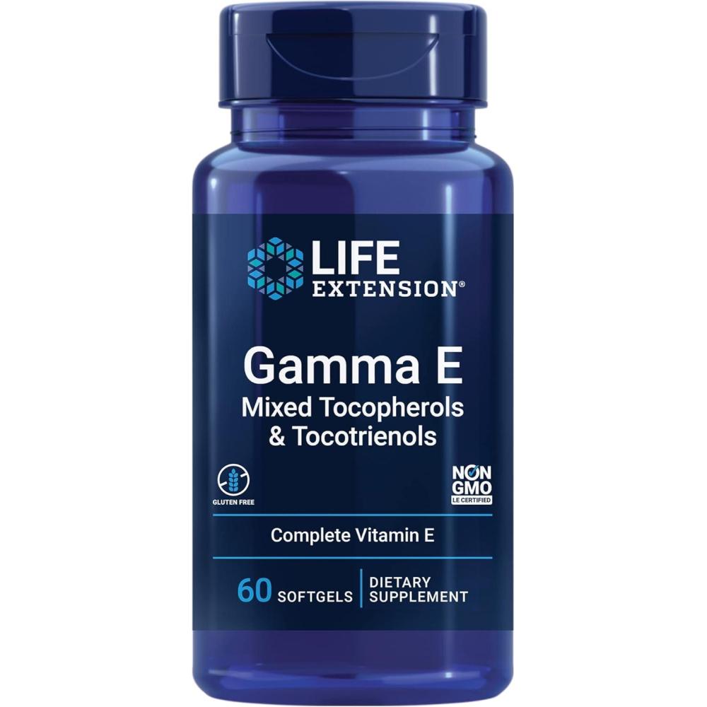image:imageLife Extension Gamma E Mixed Tocopherols amp Tocotrienols Complete Vitamin E Spectrum Antioxidant Protection NonGMO GlutenFree 60 Softgels60 Count Pack of 1