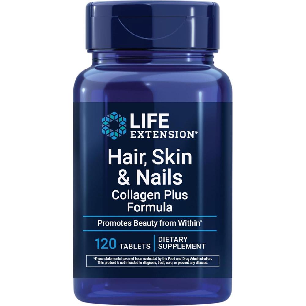 image:imageLife Extension Hair Skin amp Nails Collagen Plus 120 Count120 Count Pack of 1