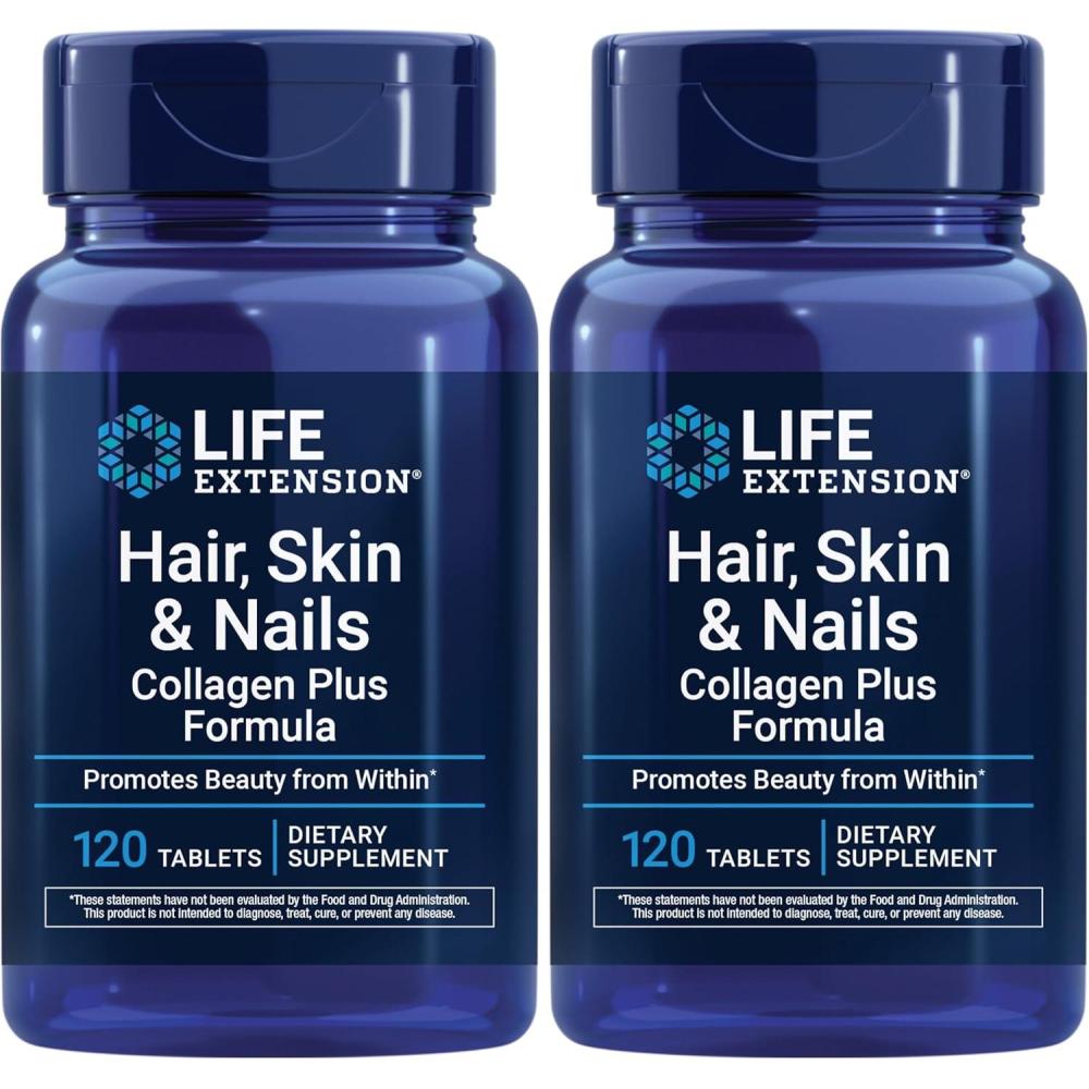 image:imageLife Extension Hair Skin amp Nails Collagen Plus 120 Count120 Count Pack of 2