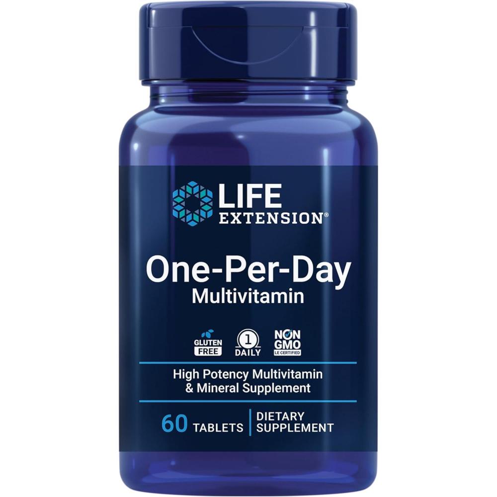 image:imageLife Extension OnePerDay Multivitamin Packed with Over 25 Vitamins Minerals amp Plant Extracts Quercetin 5MTHF Folate amp More 1Daily NonGMO GlutenFree 60 TabletsVitamin