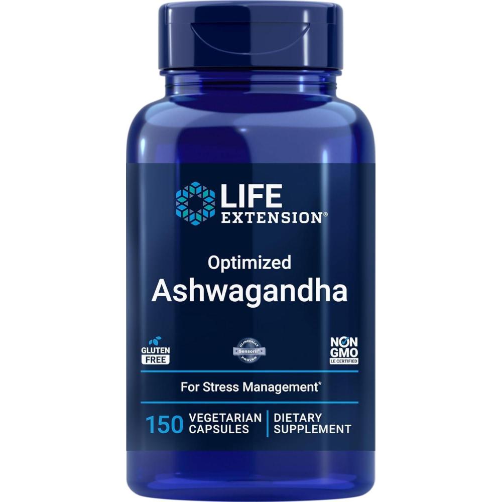 image:imageLife Extension Optimized Ashwagandha 150 Veg Caps NonGMO Gluten Free Vegetarian Capsules150 Count Pack of 1