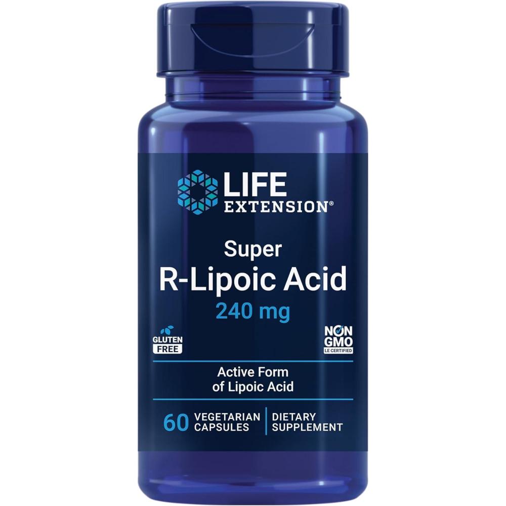 image:imageLife Extension Super RLipoic Acid Healthy Aging oxidative Stress Defense with 240 mg of Active RForm of RLipoic Acid GlutenFree NonGMO Vegetarian 60 Capsules60 Count Pack of 1