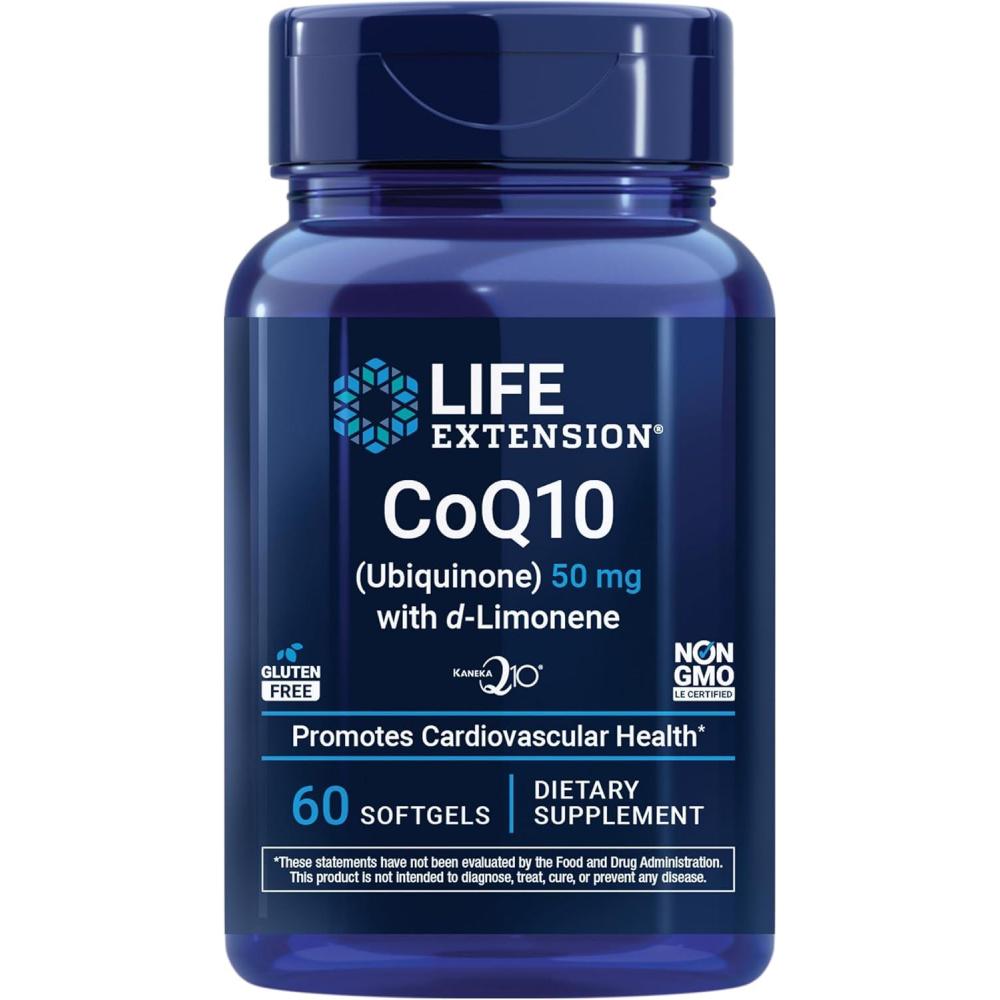 image:imageLife Extension SuperAbsorbable CoQ10 Ubiquinone with dLimonene Heart Health Supplement relieves General Fatigue oxidative Stress Defense 50 mg NonGMO GlutenFree 60 softgels60 Count Pack of 1