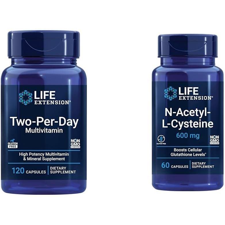 image:imageLife Extension TwoPerDay Multivitamin Packed with Over 25 Vitamins Minerals amp Extracts Vitamins B6 C D Zinc TwoMonth Supply NonGMO GlutenFree 120 TabletsUnflavored NAC