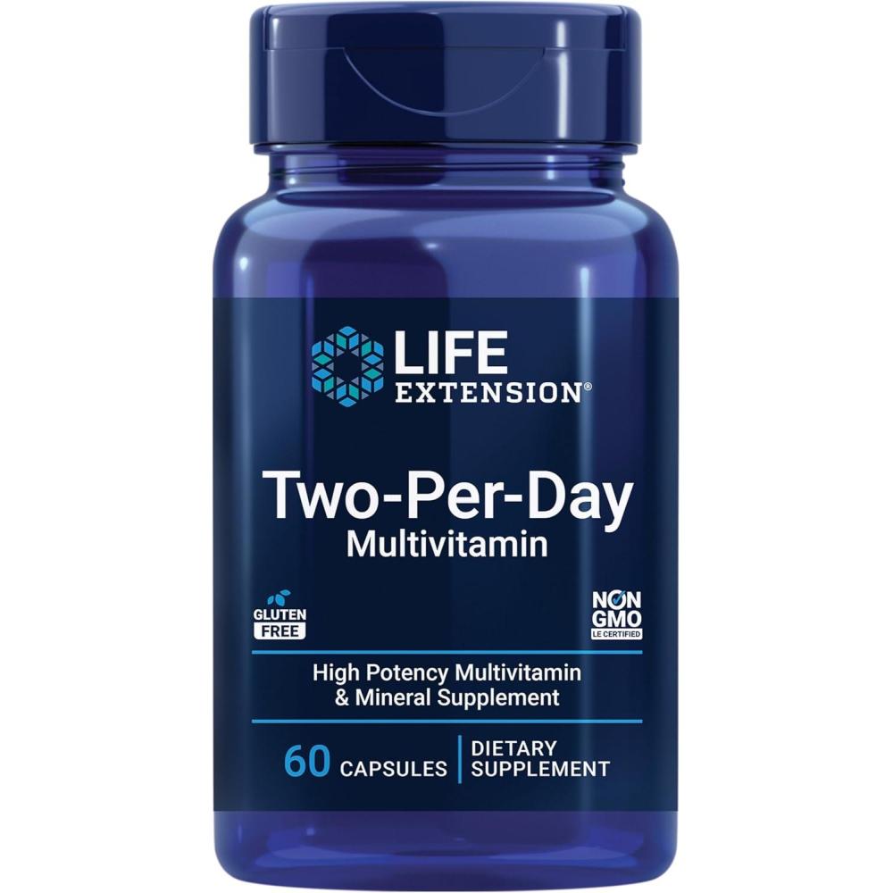 image:imageLife Extension TwoPerDay Multivitamin Packed with Over 25 Vitamins Minerals amp Extracts Vitamins B6 C D Zinc TwoMonth Supply NonGMO GlutenFree 120 TabletsUnflavored