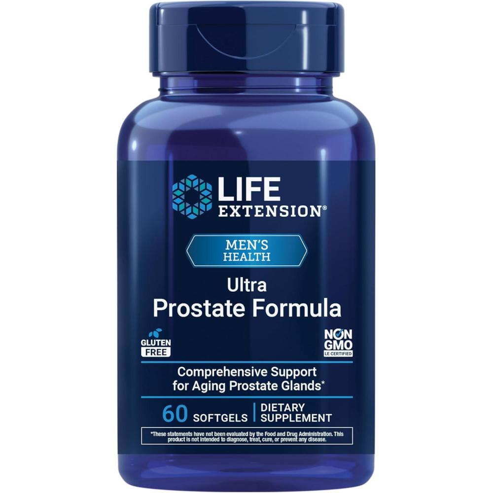 image:imageLife Extension Ultra Prostate Formula Saw Palmetto for Men pygeum stinging Nettle Root lycopene Prostate Health Urination Flow PSA NonGMO GlutenFree 60 softgelsNutritional Supplement