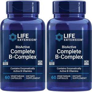 image:imageLife Extension BioActive Complete BComplex Heart Brain and Nerve Support Healthy Energy Metabolism Complete B Complex 60 Vegetarian Capsules60 Count Pack of 2