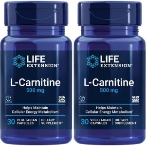 image:imageLife Extension LCarnitine  500 mg Energy Supplement Memory Supplement  Free Form Amino Acid Nitric Oxide Support Healthy Blood Pressure  GlutenFree NonGMO Vegetarian  30 Capsules30 Count Pack of 2