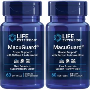 image:imageLife Extension MacuGuard Ocular Support with Saffron amp Astaxanthin  Eye Health Supplement for Healthy Vision  with Lutein zeaxanthin Mesozeaxanthin  GlutenFree NonGMO  60 softgels60 Count Pack of 2
