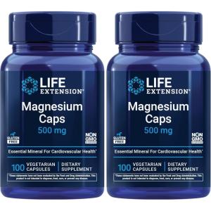 image:imageLife Extension Magnesium Caps 500 mg Magnesium Oxide Citrate and Succinate Heart Health Healthy Bones Metabolism Support 100 Vegetarian Capsules100 Count Pack of 2
