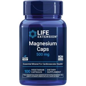 image:imageLife Extension Magnesium Caps 500 mg Magnesium Oxide Citrate and Succinate Heart Health Healthy Bones Metabolism Support 100 Vegetarian Capsules100 Count Pack of 1