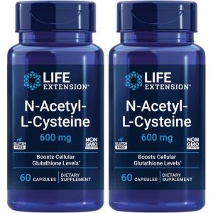 image:imageLife Extension NAcetylLCysteine NAC Immune Respiratory Liver Health NAC 600 mg Potent antioxidant Support Freeradicals Easy to Absorb 60 CapsulesNutritional Supplement Pack of 2