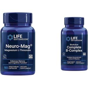 image:imageLife Extension Neuromag Magnesium Lthreonate and Bioactive Complete BComplex for Brain Heart and Nerve Support