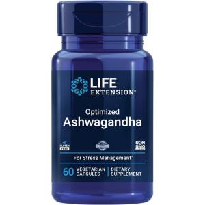 image:imageLife Extension Optimized Ashwagandha  Stress Management Supplement for a Healthy Stress Response Focus Memory Stress Relief  Vegetarian GlutenFree NonGMO 60 CapsulesStandard Packaging