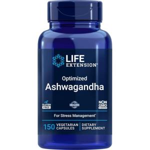 image:imageLife Extension Optimized Ashwagandha 150 Veg Caps  NonGMO Gluten Free Vegetarian Capsules150 Count Pack of 1
