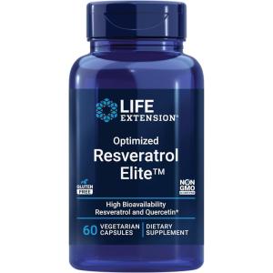 image:imageLife Extension Optimized Resveratrol Elite Transresveratrol quercetin Healthy Aging Heart Health Brain Health oxidative Stress GlutenFree NonGMO Vegetarian 60 Capsules60 Count Pack of 1