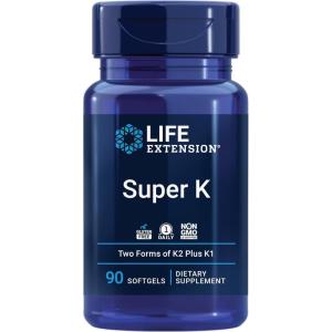 image:imageLife Extension Super K Vitamin K Supplement 2000 Mcg Vitamin K and 1180 Mcg Vitamin K2 Heart Health OnceDaily 90 SoftgelsUnflavored