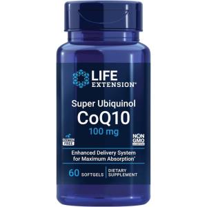 image:imageLife Extension Super Ubiquinol CoQ10 Heart Health Supplement Cell Energy oxidative Stress Defense Maximum Absorption 100 mg NonGMO GlutenFree 60 softgels