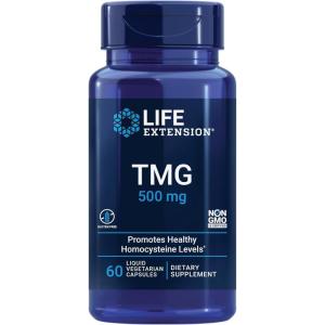 image:imageLife Extension TMG trimethylglycine Encourages Healthy homocysteine Levels NonGMO GlutenFree Vegetarian 60 Capsules60 Count Pack of 1