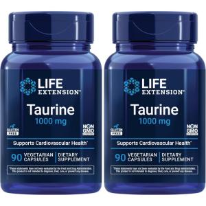 image:imageLife Extension Taurine Pure Taurine Amino Acid Supplement Heart Liver and Brain Health Longevity Muscle and Exercise 1000 mg dose NonGMO GlutenFree Vegetarian 90 Vegetarian Capsules90 Count Pack of 2