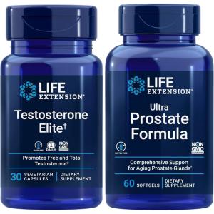 image:imageLife Extension Testosterone Elite 30 Vegetarian Capsules  Ultra Prostate Formula 60 softgels  Healthy Prostate Testosterone Production Support Supplements for Men