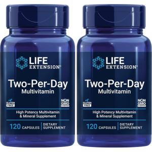 image:imageLife Extension TwoPerDay Multivitamin Vitamins B C D zinc Packed with Over 25 Vitamins Minerals amp extracts TwoMonth Supply NonGMO GlutenFree 120 Capsules120 Count Pack of 2