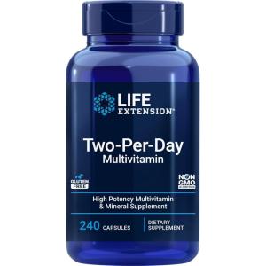 image:imageLife Extension TwoPerDay Multivitamin Vitamins B C D zinc Packed with Over 25 Vitamins Minerals amp extracts TwoMonth Supply NonGMO GlutenFree 120 Capsules240 Count Pack of 1