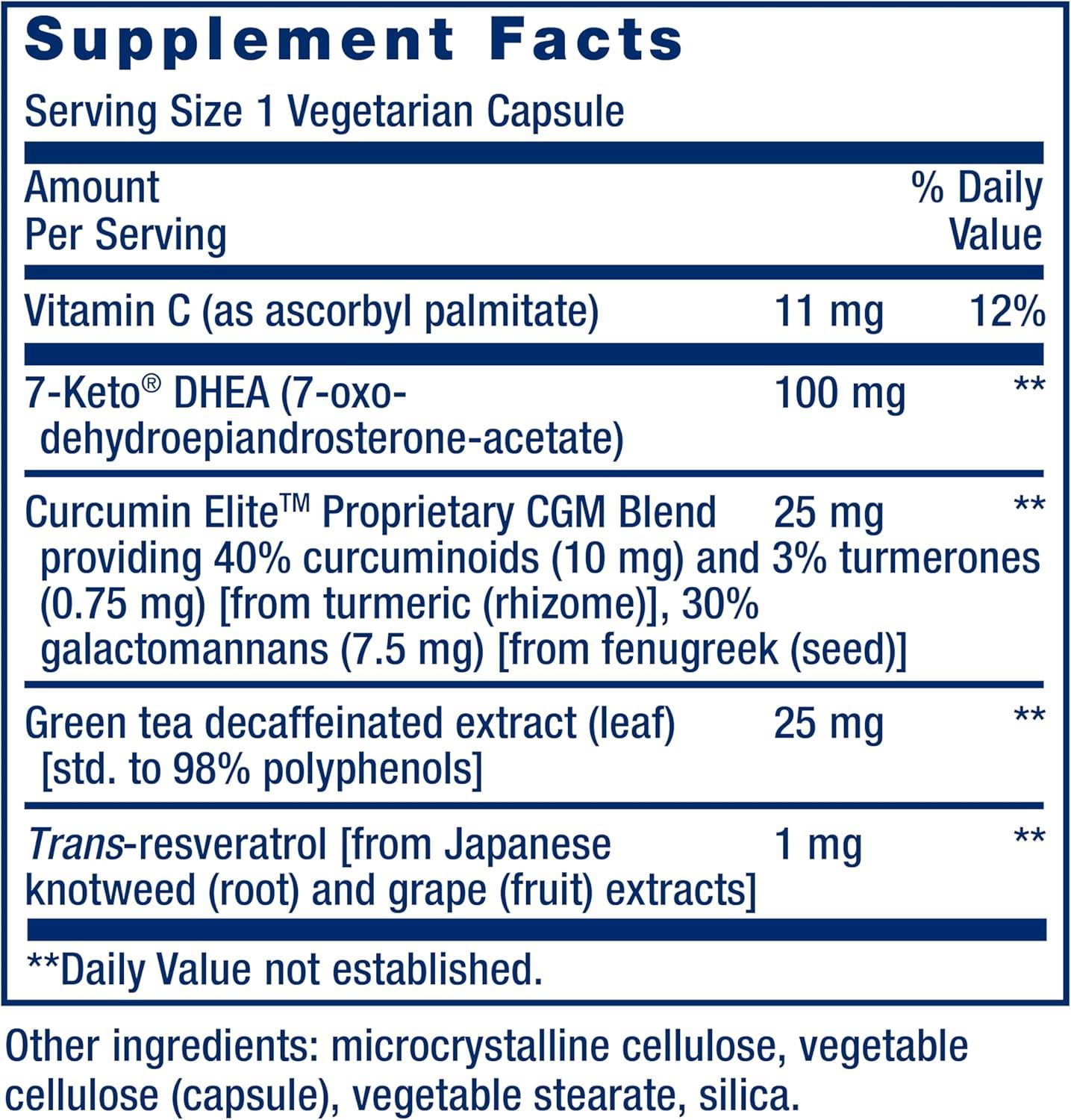 image:imageLife Extension 7Keto DHEA Metabolite Crank Up Your FatBurning Furnace NonGMO GlutenFree 100 Mg 60 Vegetarian Capsules60 Count Pack of 1