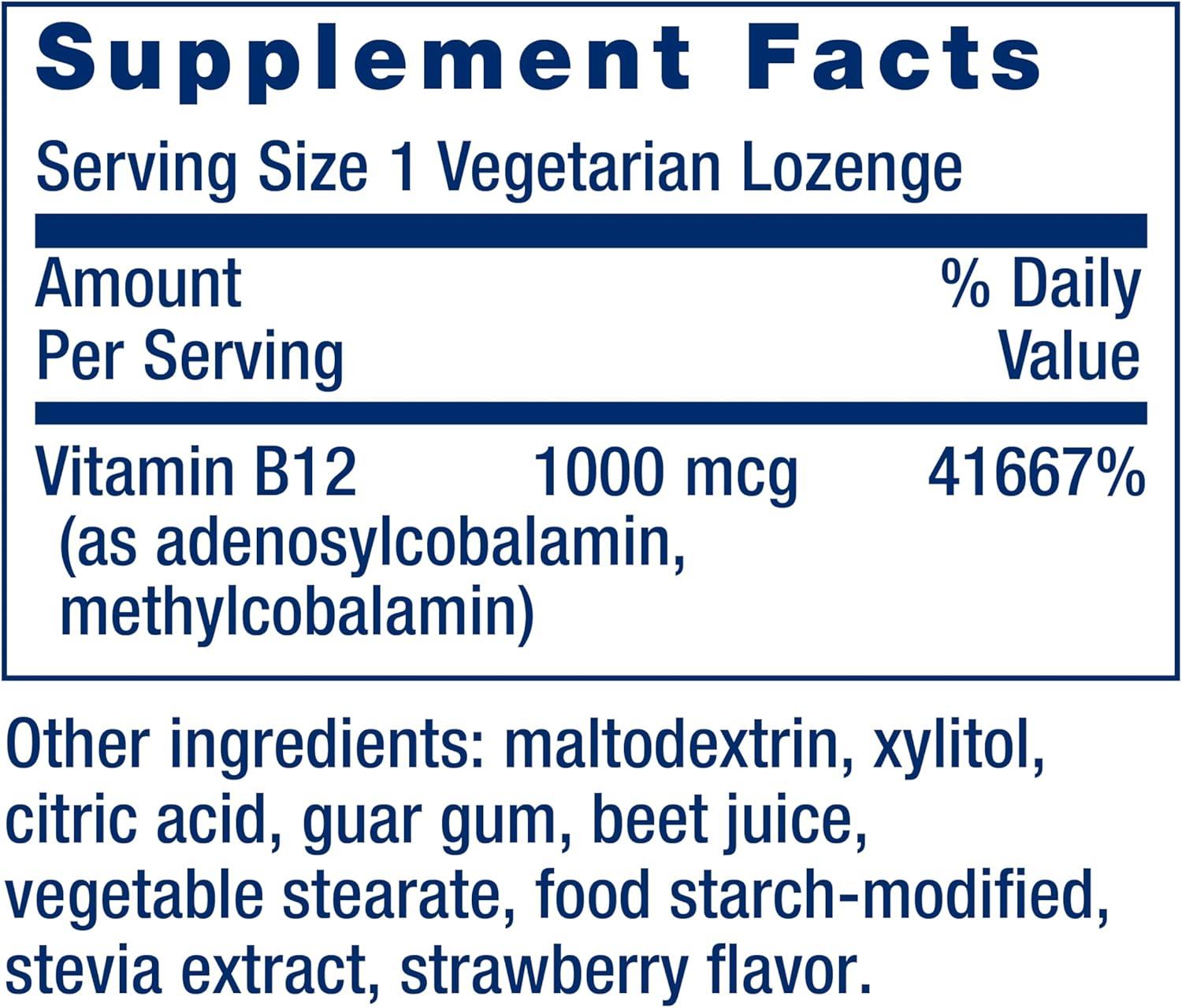 image:imageLife Extension B12 Elite adenosylcobalamin methylcobalamin Two Active Forms for Brain Health amp Dopamine Production NonGMO GlutenFree Vegetarian 60 lozengesVitamin
