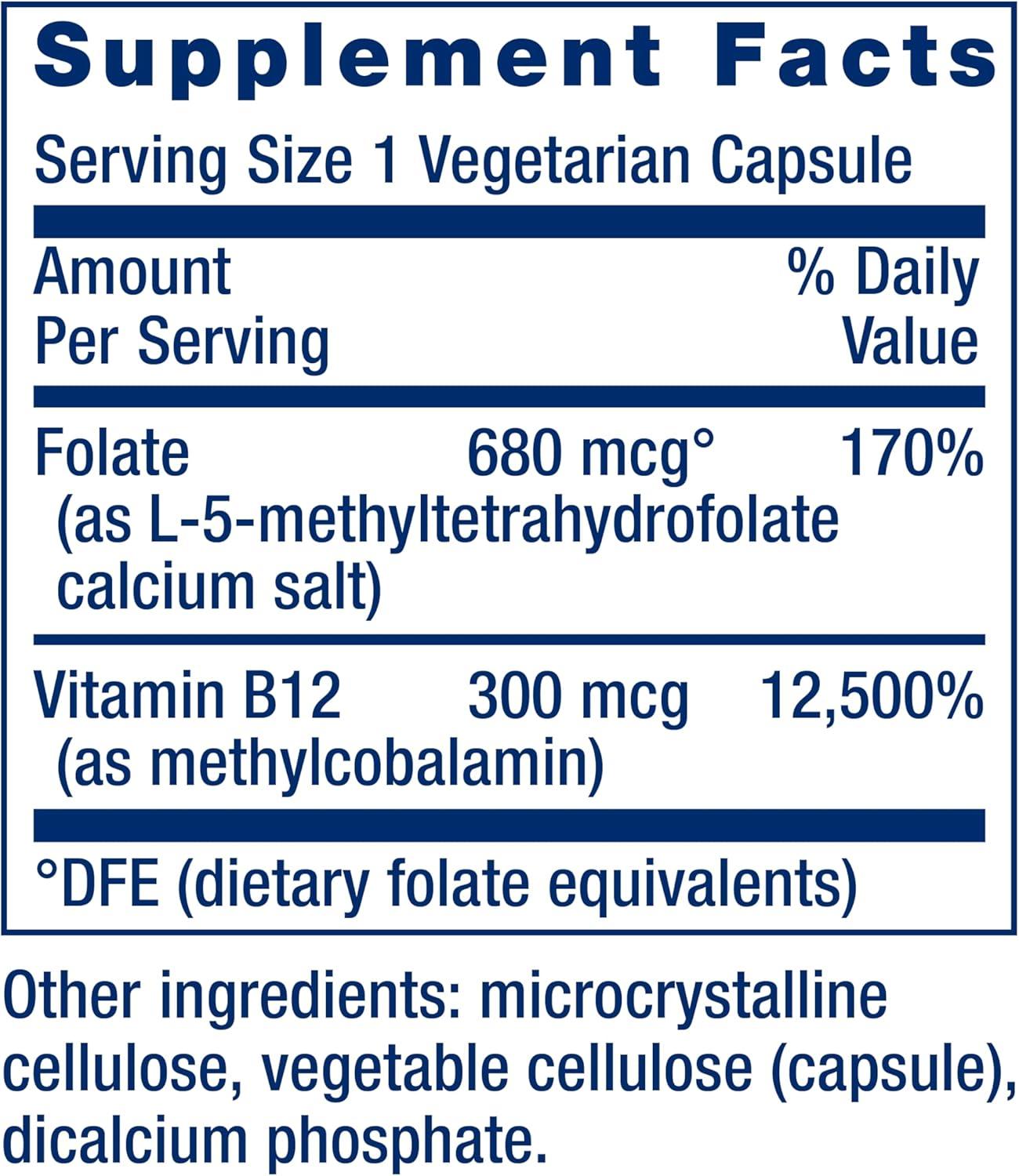 image:imageLife Extension BioActive Folate amp Vitamin B12 Promotes Heart Brain amp GI Tract Health NonGMO GlutenFree Vegetarian 90 Capsules90 Count Pack of 2