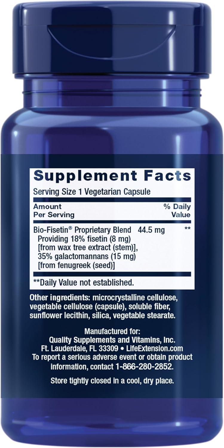image:imageLife Extension BioFisetin Fisetin galactomannans from Fenugreek Seed Cellular Health Cognitive Health Longevity GlutenFree Vegetarian NonGMO 30 Vegetarian CapsulesBioFisetin