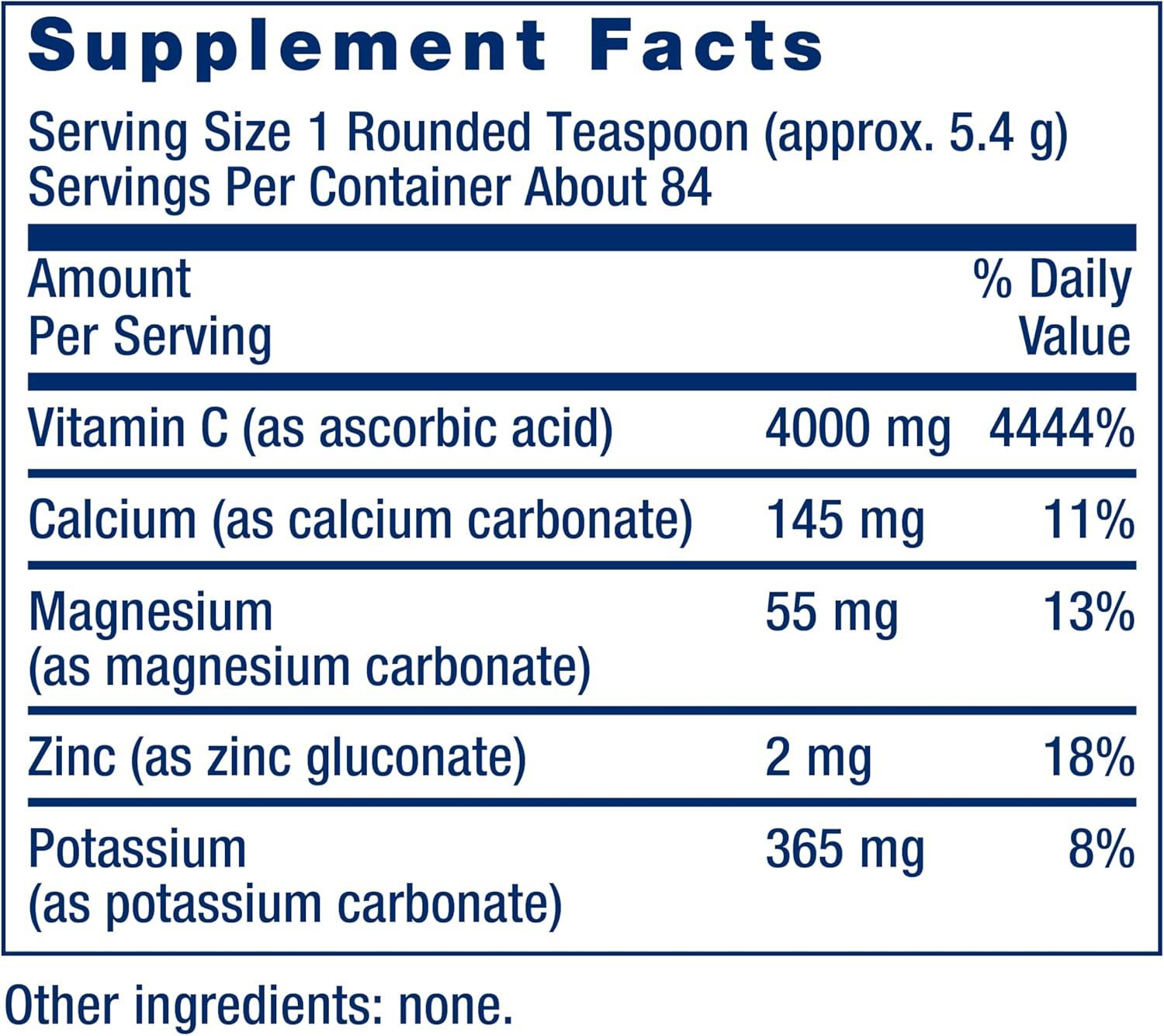 image:imageLife Extension Buffered Vitamin C Powder buffering minerals calcium magnesium potassium amp zinc for sensitive stomachs gluten free nonGMO vegetarian 454 grams about 84 servingsStandard Packaging