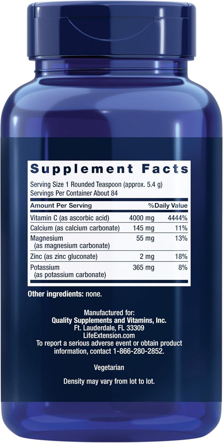 image:imageLife Extension Buffered Vitamin C Powder buffering minerals calcium magnesium potassium amp zinc for sensitive stomachs gluten free nonGMO vegetarian 454 grams about 84 servingsStandard Packaging