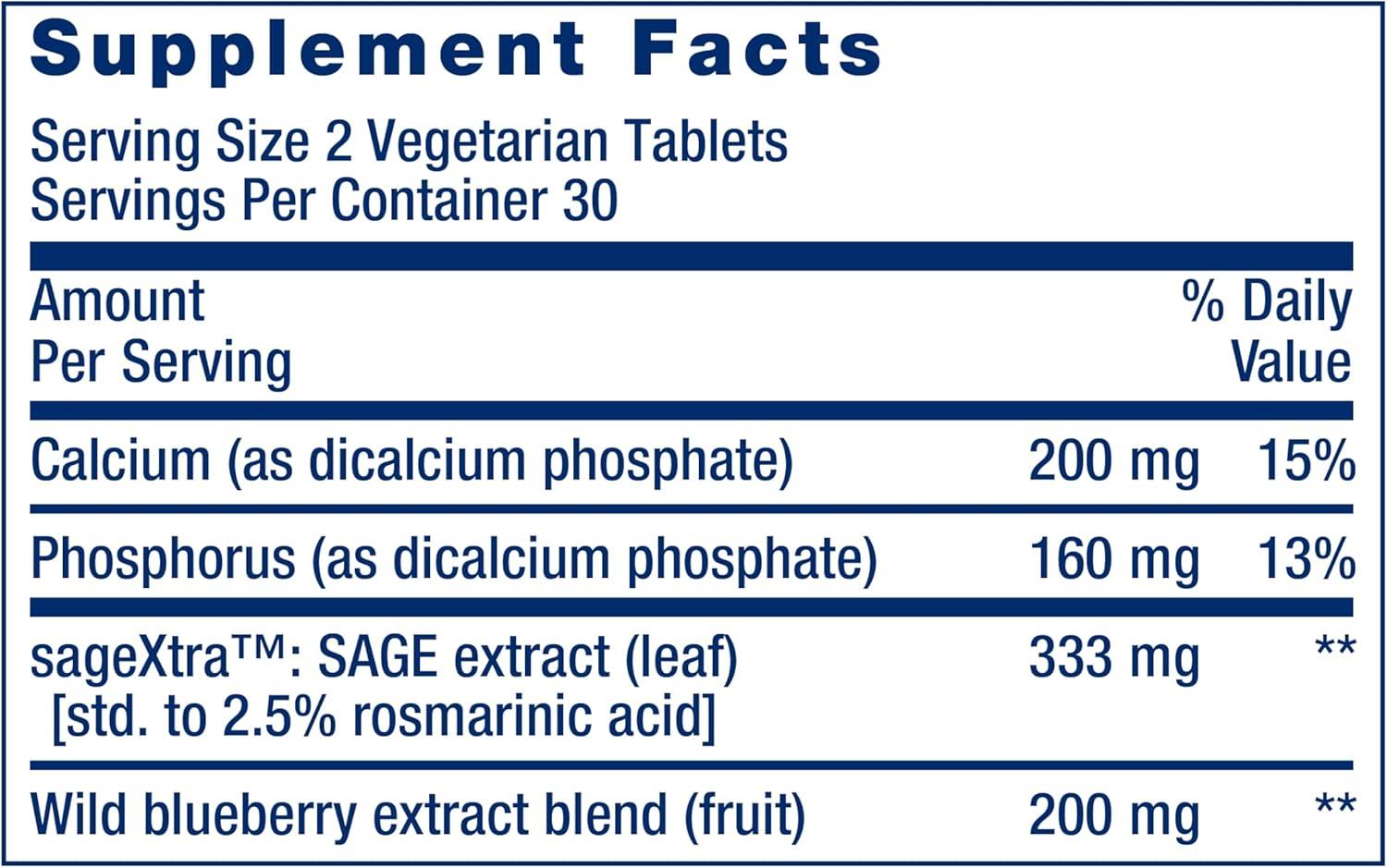 image:imageLife Extension Cognitex Elite Pregnenolone sage Blueberry ashwagandha phosphatidylserine Advanced Formula Attention Focus Memory GlutenFree NonGMO Vegetarian 60 TabletsSupplement