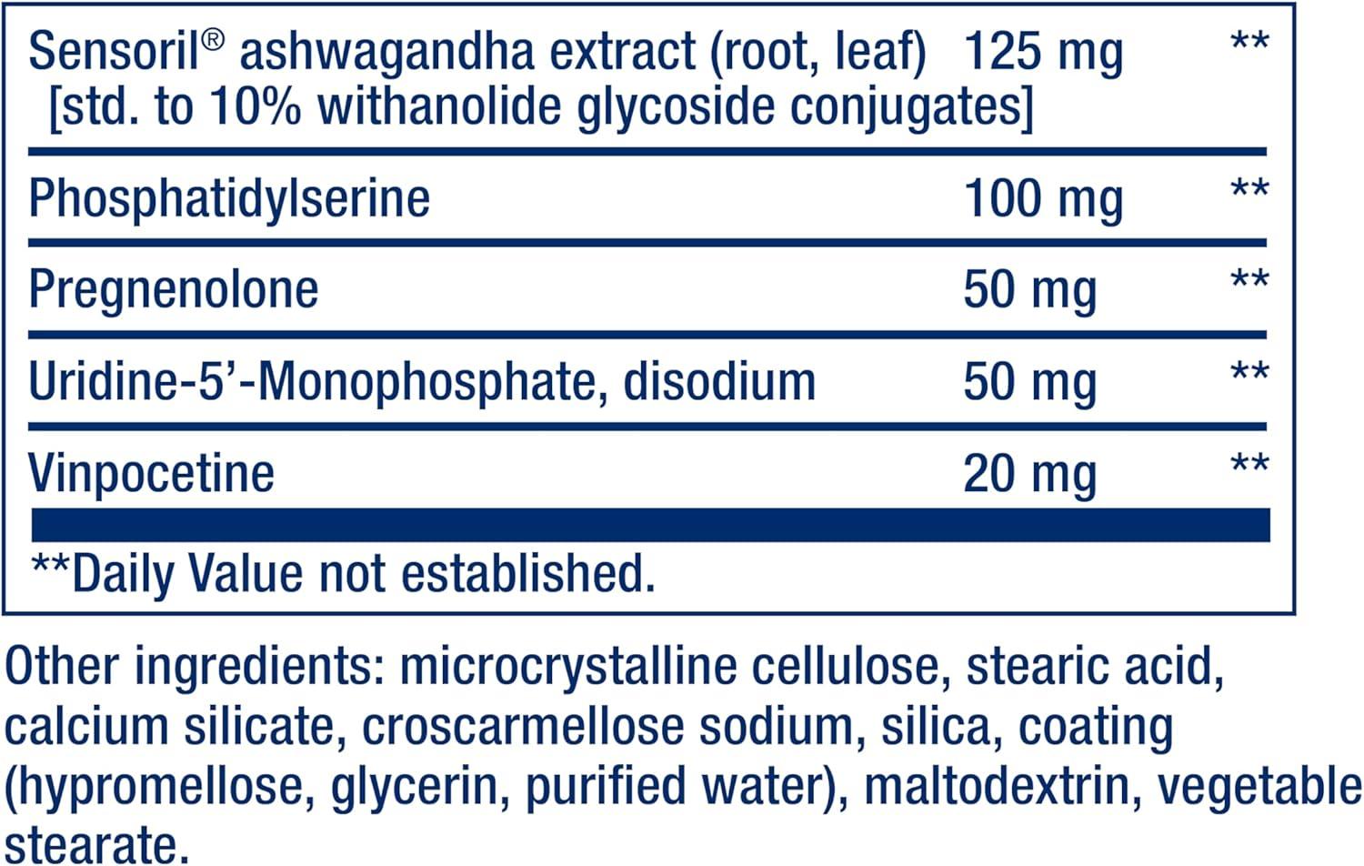 image:imageLife Extension Cognitex Elite Pregnenolone sage Blueberry ashwagandha phosphatidylserine Advanced Formula Attention Focus Memory GlutenFree NonGMO Vegetarian 60 TabletsSupplement