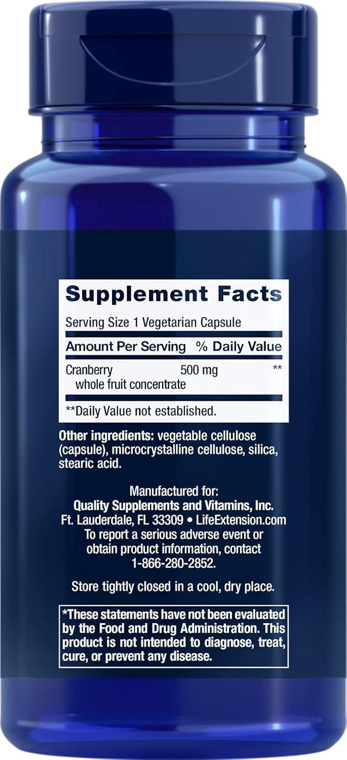 image:imageLife Extension CranMax 500 mg cranberry whole fruit concentrate promotes urinary tract health with powerful antioxidants glutenfree vegetarian nonGMO 60 capsules