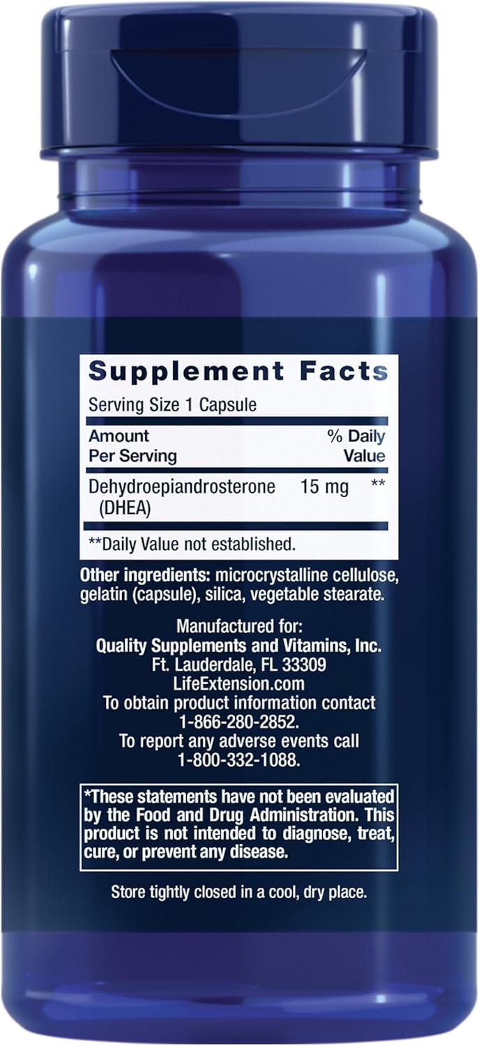 image:imageLife Extension DHEA 15 mg Hormone Balance Supplement Memory Muscle Mass and Bone Density Support Healthy Sex Drive GlutenFree NonGMO 100 Capsules100 Count Pack of 1