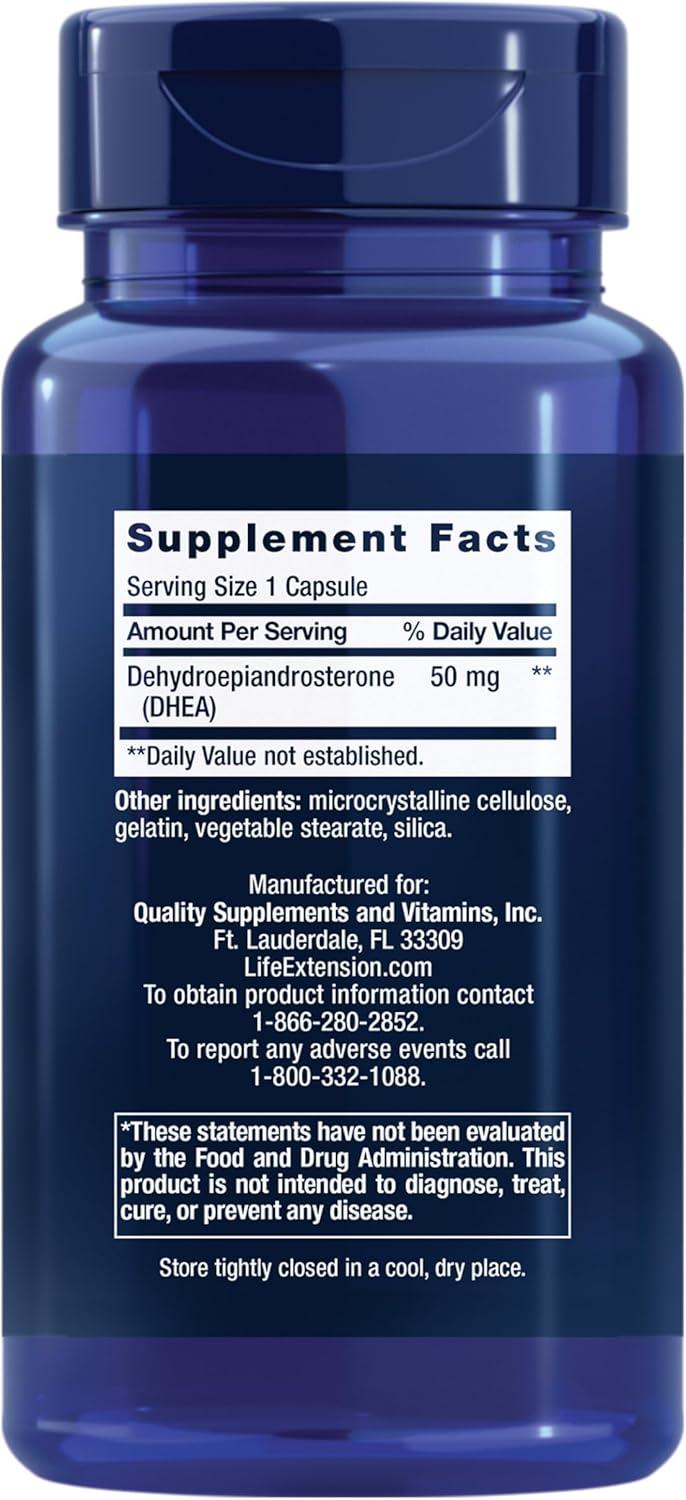 image:imageLife Extension DHEA 50 mg Hormone Balance Supplement Memory Muscle Mass and Bone Density Support Healthy Sex Drive GlutenFree NonGMO 60 Capsules60 Count Pack of 2