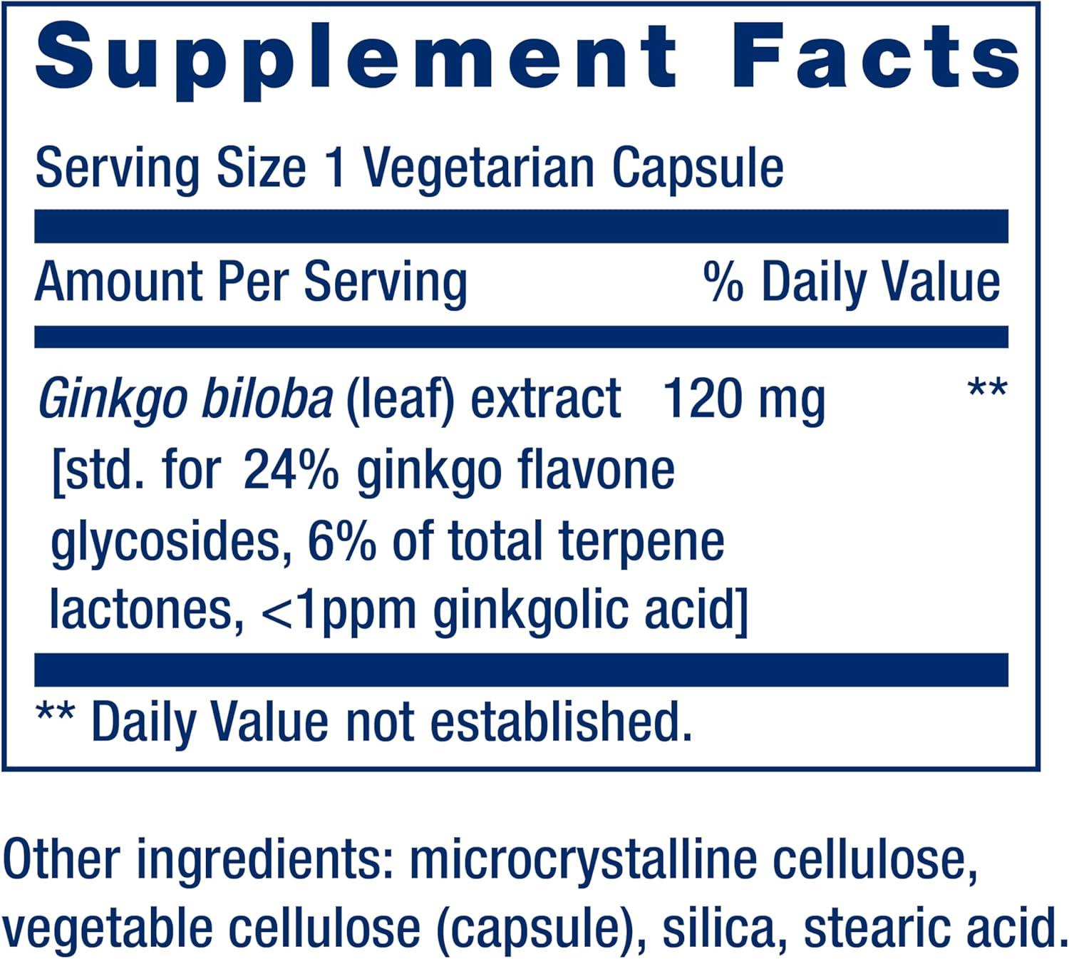 image:imageLife Extension Ginkgo Biloba Certified Extract 120 mg Helps Maintain Memory amp cognition GlutenFree NonGMO Vegetarian 365 Capsules