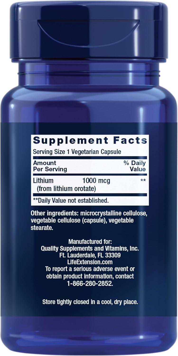 image:imageLife Extension Lithium 1000 mcg Lithium Orotate Helps Maintain Cognitive Function amp Memory LowDose Formula NonGMO GlutenFree Vegetarian 100 CapsulesLithium