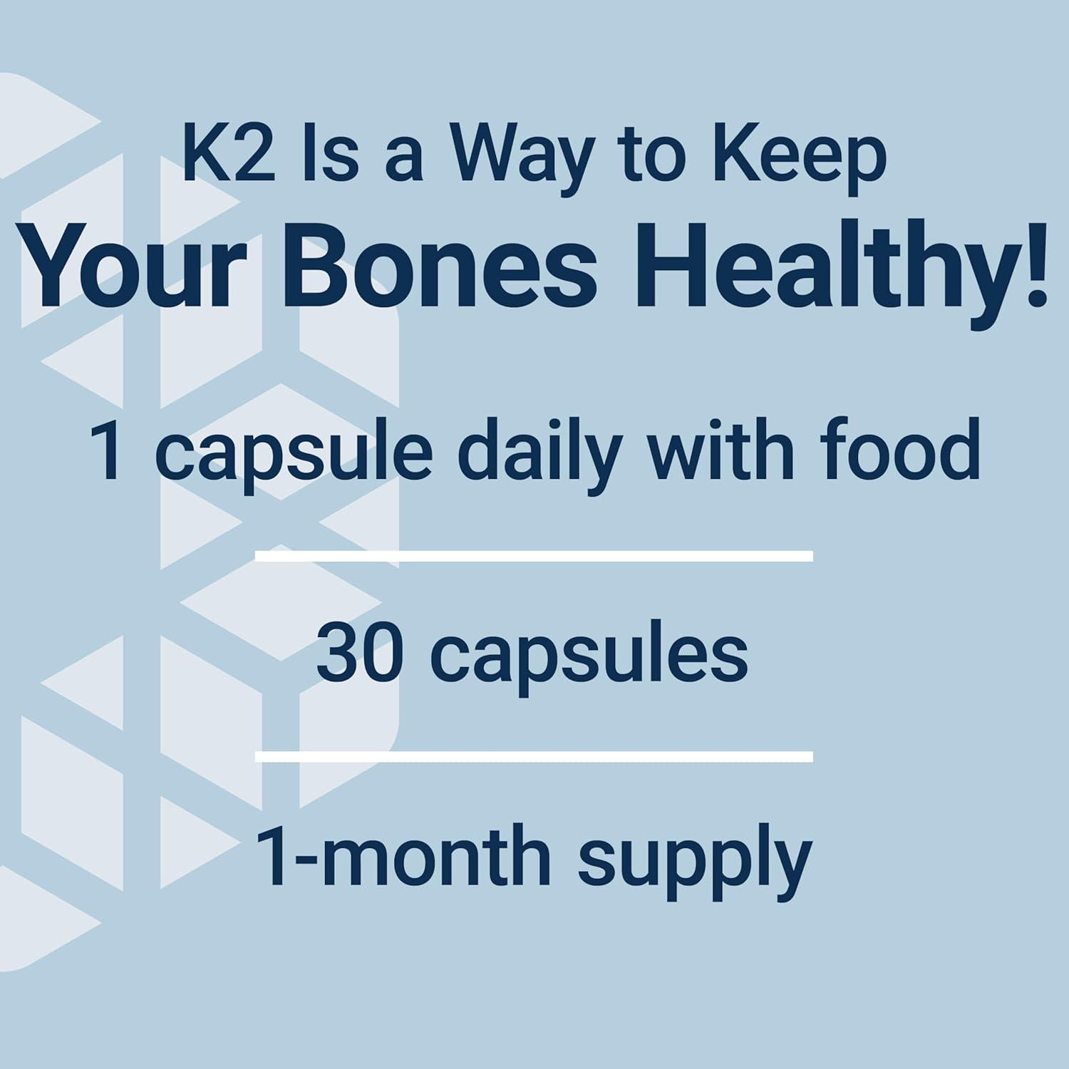 image:imageLife Extension Mega Vitamin K2 High Potency for Strong Bones clinically studied 45 mg K2 dosage promotes healthy bone density glutenfree nonGMO 30 capsules30 Count Pack of 1