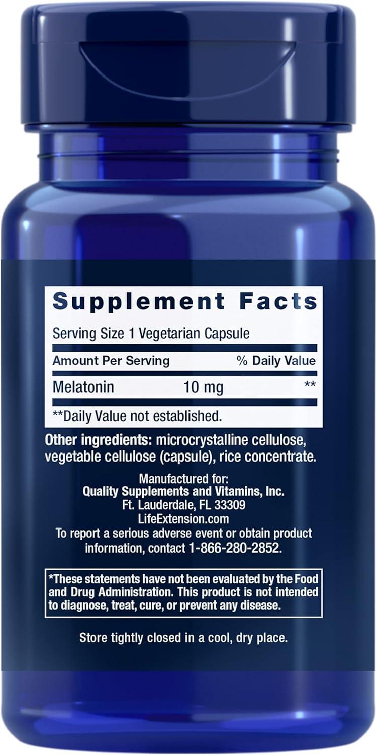 image:imageLife Extension Melatonin 10 mg Healthy Dose Our Highest Available Dosage for Sleep Support Healthy Immune Response Oxidative Stress Defense Vegetarian 60 Capsules