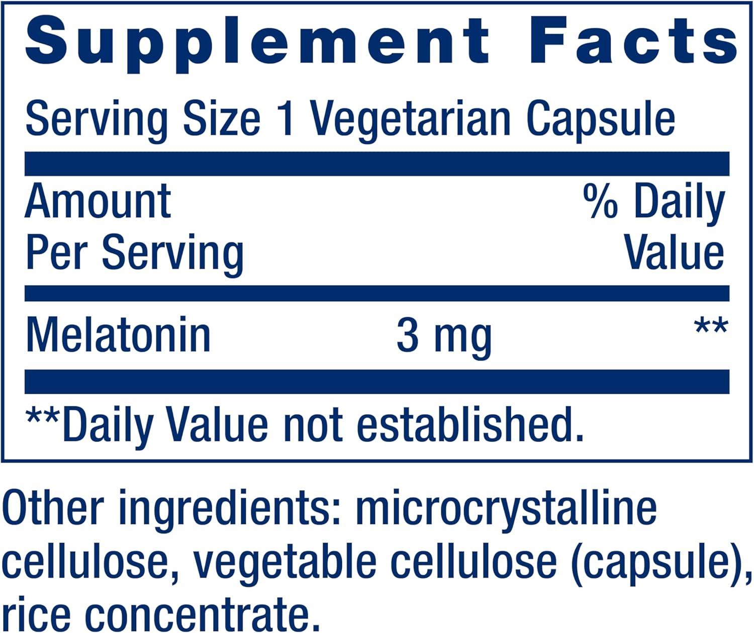 image:imageLife Extension Melatonin 3 mg Optimal Sleep Support Healthy circadian Rhythms Cellular Defense GlutenFree NonGMO Vegetarian 60 Capsules60 Count Pack of 1