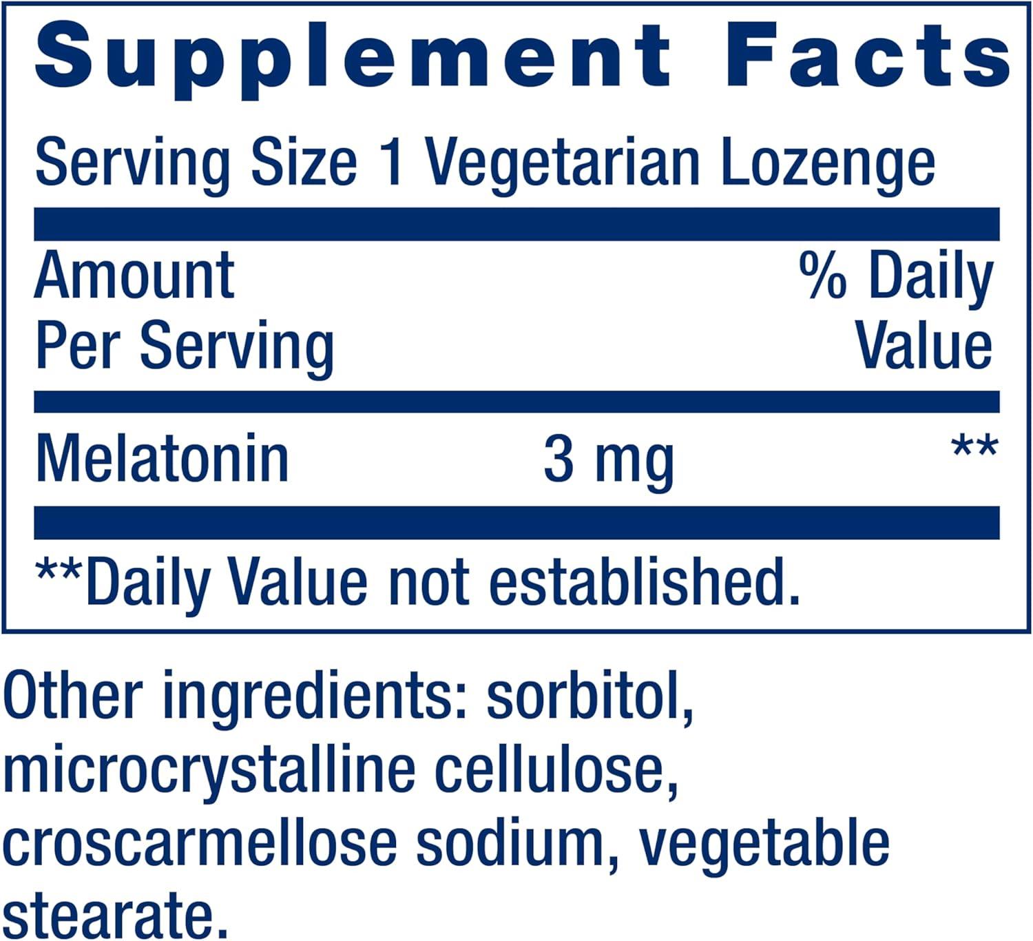image:imageLife Extension Melatonin 3 mg Optimal Sleep Support Healthy circadian Rhythms Cellular Defense GlutenFree NonGMO Vegetarian 60 chewable lozenges