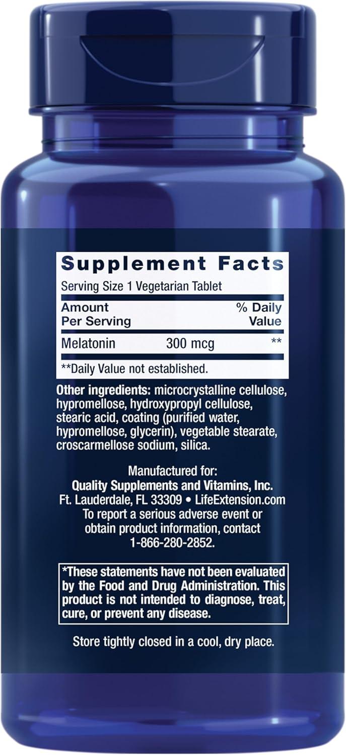 image:imageLife Extension Melatonin 6 Hour Timed Release 300 mcg ExtendedRelease Formula for Gentle Sleep Support Healthy circadian Rhythms Cellular Defense GlutenFree NonGMO Vegetarian 100 Tablets