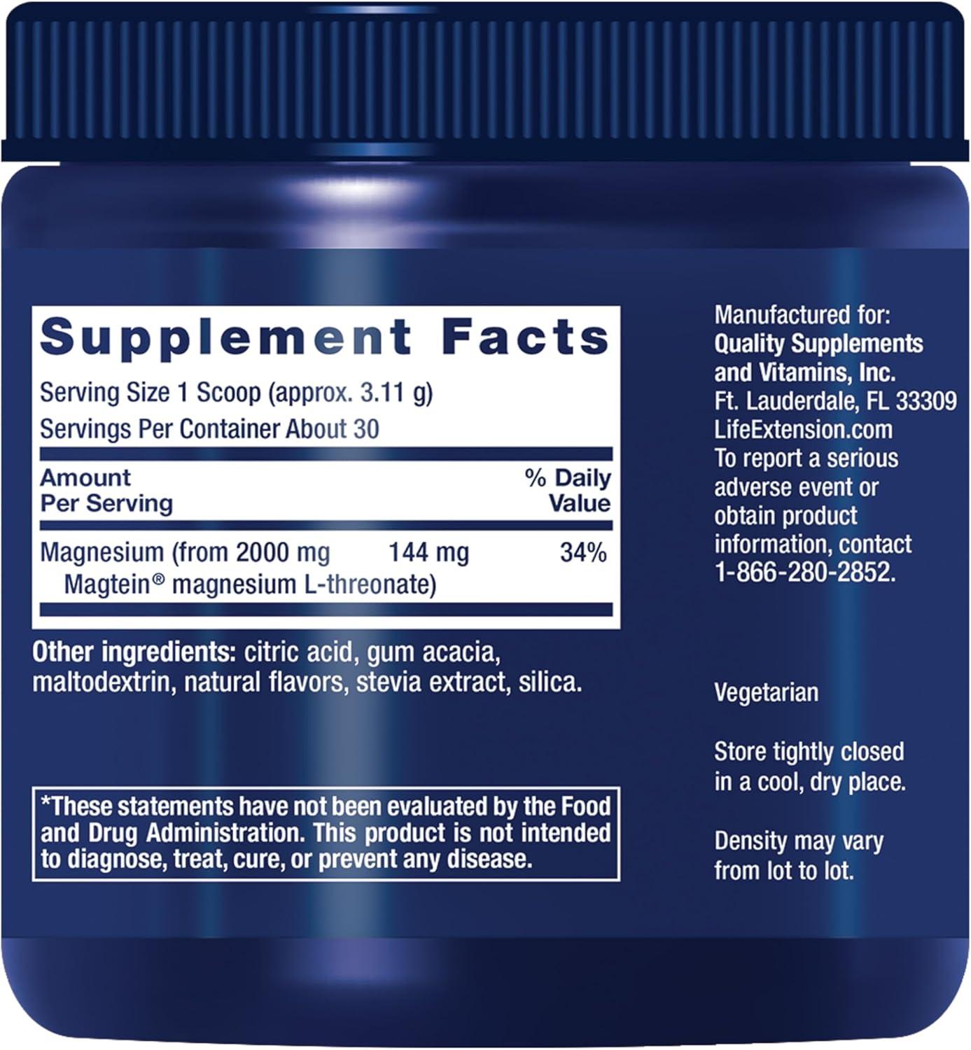 image:imageLife Extension NeuroMag Magnesium LThreonate Powder Tropical Punch UltraAbsorbable Magnesium Supports Memory Focus Cognitive Function amp Mood Gluten free NonGMO Vegetarian 30 Servings329 Ounce Pack of 1