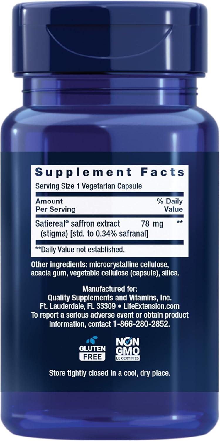 image:imageLife Extension Optimized Saffron Saffron Extract Saffron Supplement That Helps You Fight The urge to Snack NonGMO GlutenFree Vegetarian 60 Vegetarian Capsules60 Count Pack of 1