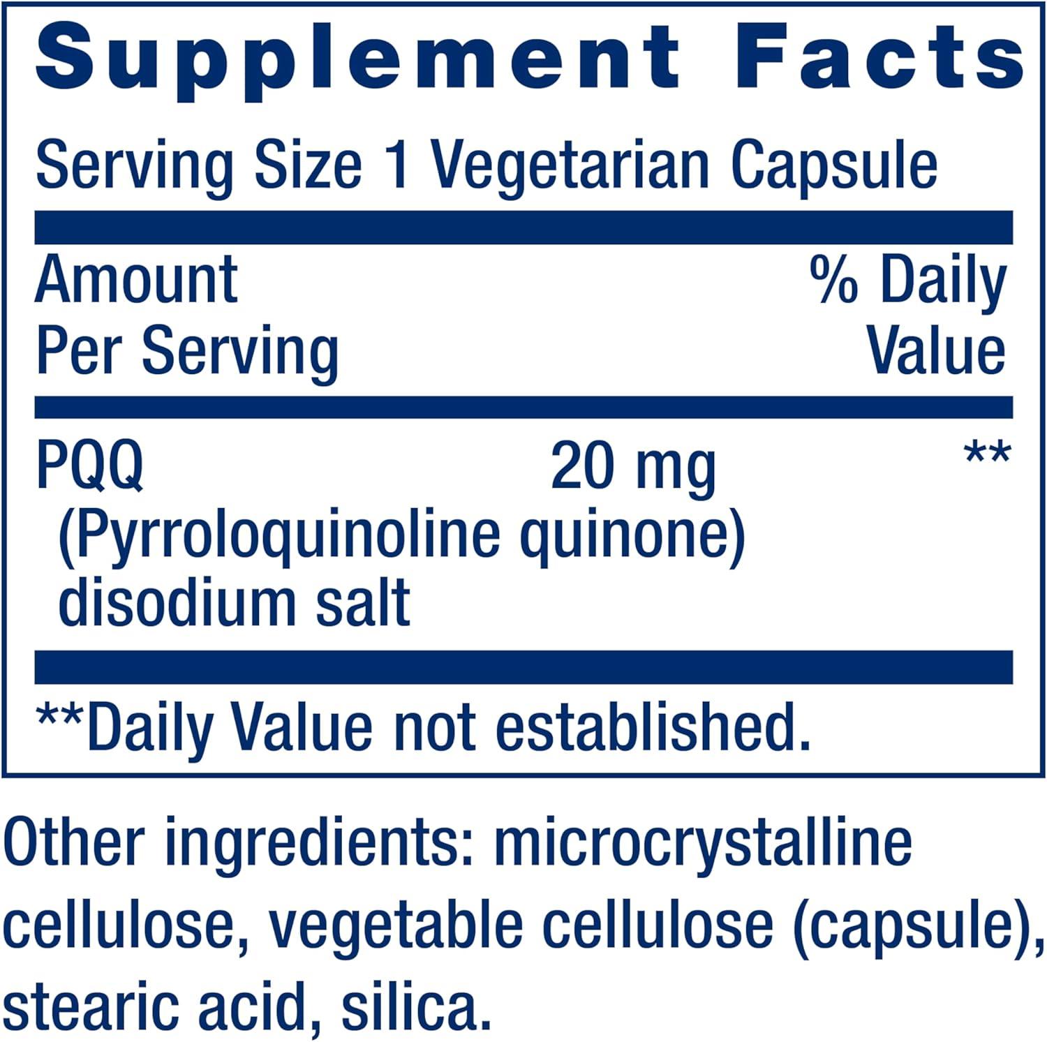 image:imageLife Extension PQQ pyrroloquinoline Quinone 20 mg Promotes The Growth of New Mitochondria GlutenFree NonGMO Vegetarian 1 Daily 30 Capsules30 Count Pack of 1