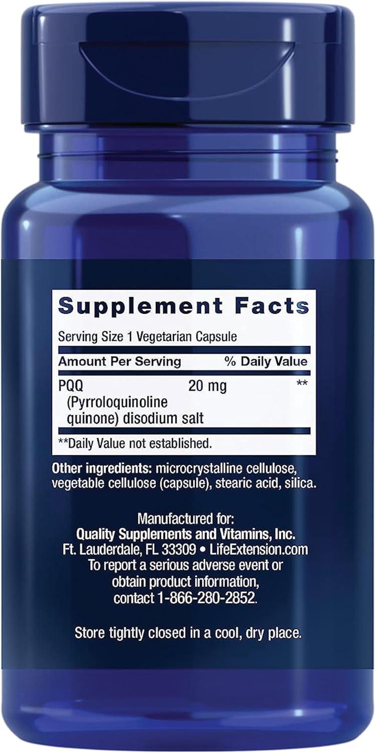 image:imageLife Extension PQQ pyrroloquinoline Quinone 20 mg Promotes The Growth of New Mitochondria GlutenFree NonGMO Vegetarian 1 Daily 30 Capsules30 Count Pack of 2