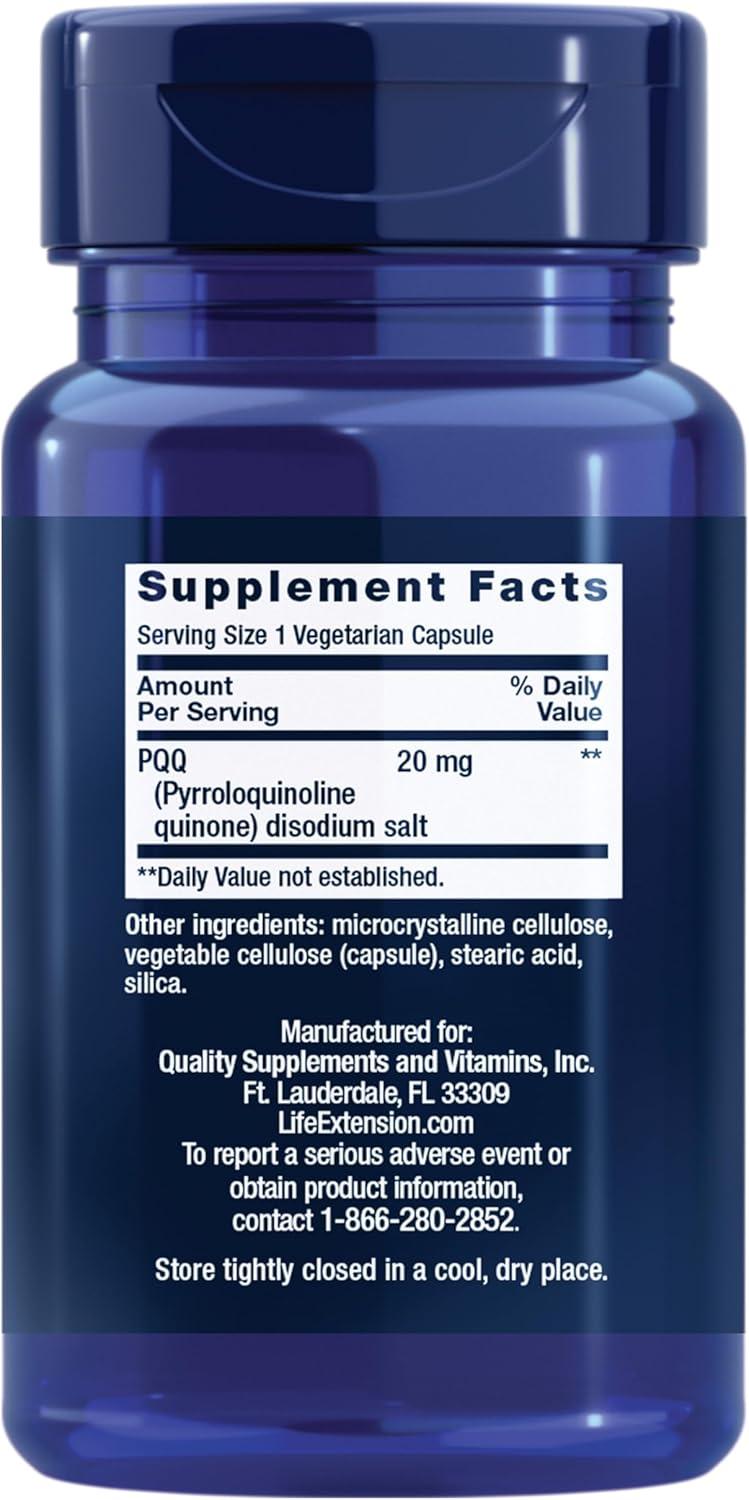 image:imageLife Extension PQQ pyrroloquinoline Quinone 20 mg Promotes The Growth of New Mitochondria GlutenFree NonGMO Vegetarian 1 Daily 30 Capsules30 Count Pack of 1